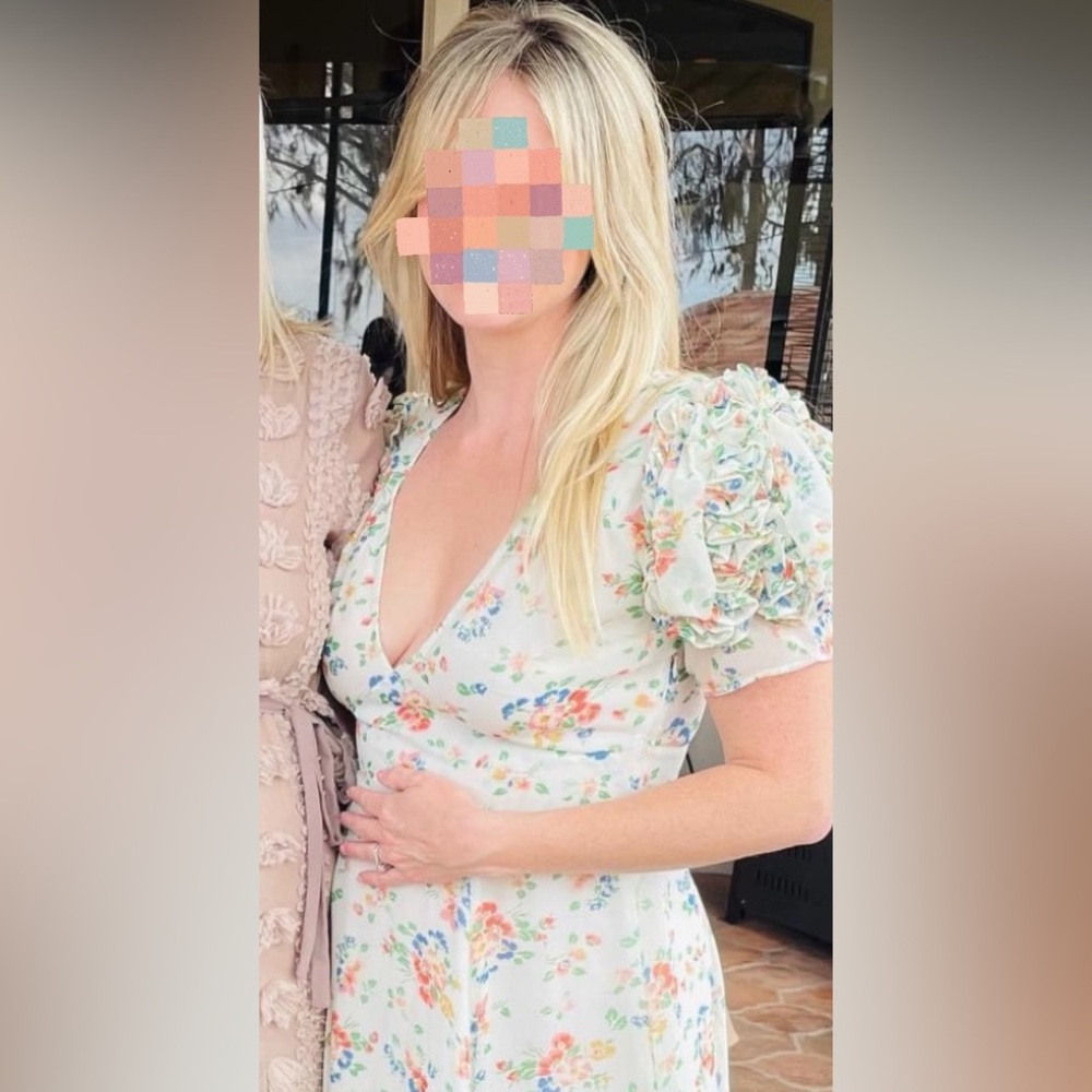 LoveshackFancy Floral Silk Clemence Dress Size 6